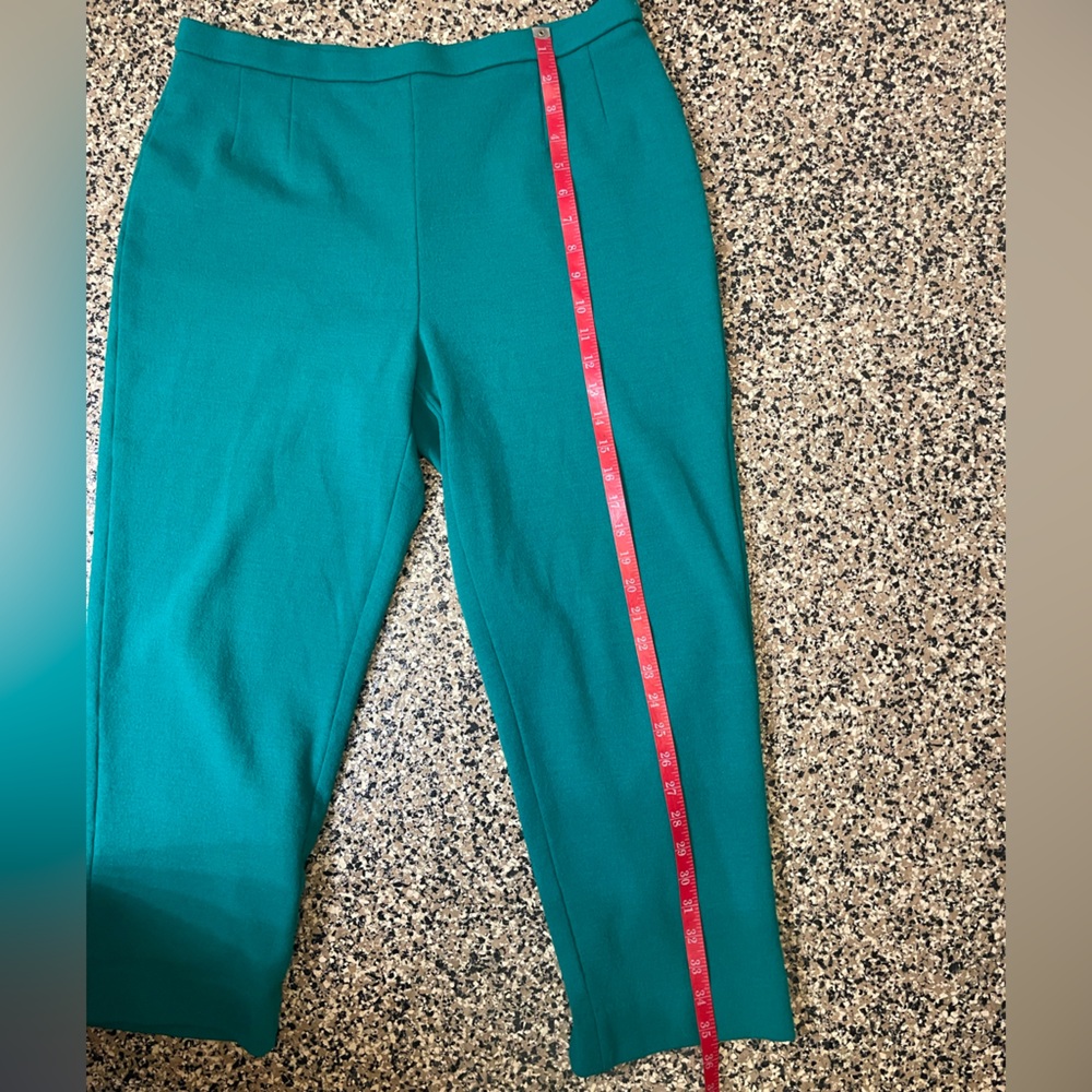 Bleyle Women’s Teal Green with Blue trim Blazer &Pants Vintage Wool Sz 14 Petite - Picture 14 of 16